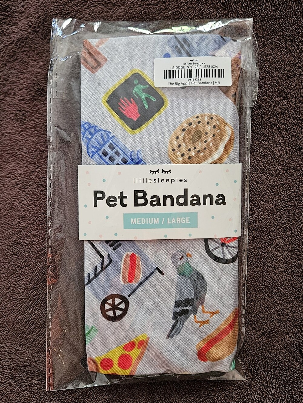 Little Sleepies The Big Apple New York Pet Bandana M/L - NWT